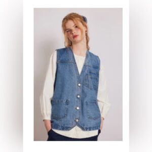Damson Madder billie denim gilet - vintage wash UK 14 = US 10